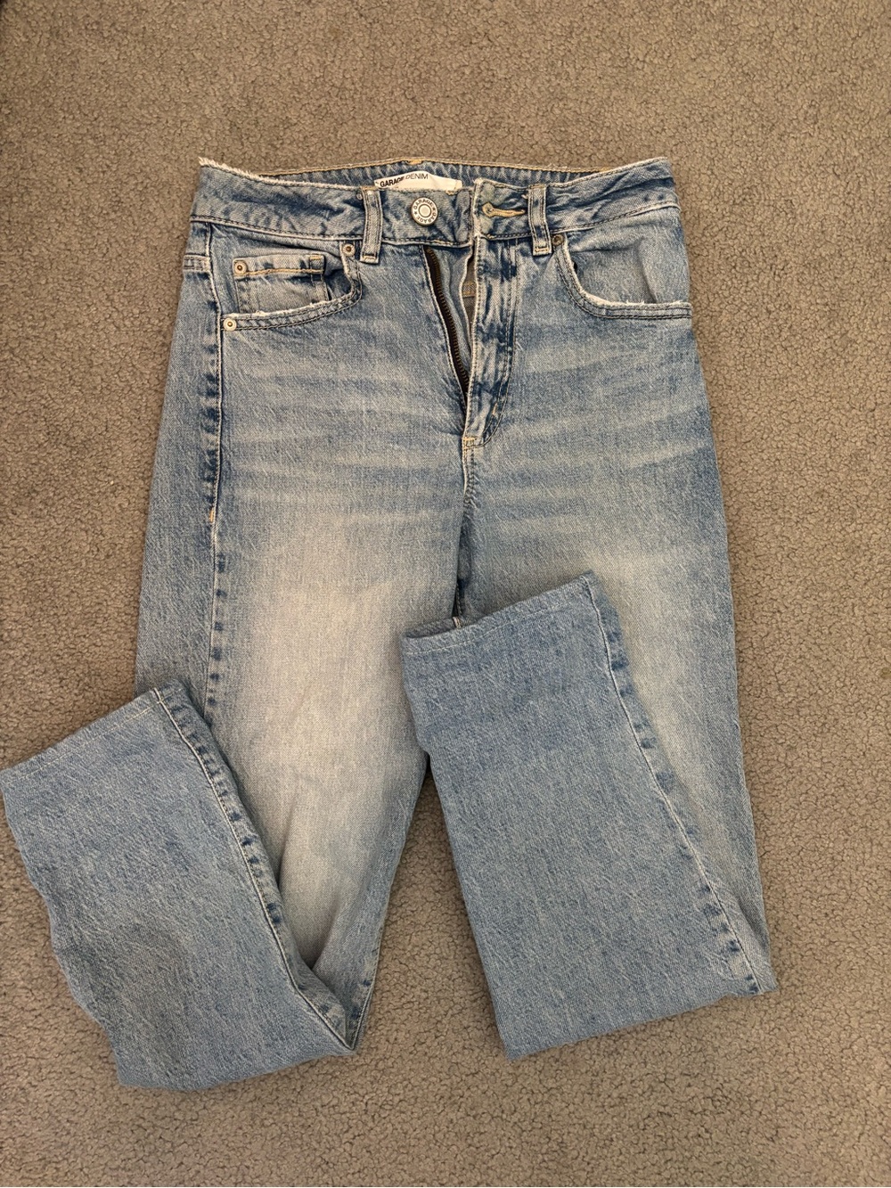 Garage Light Blue Straight Leg Women's Jeans